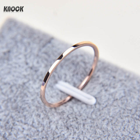 Knock ( 1.2 MM ) Promotion  Titanium Steel Rose Gold Ring