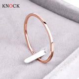 Knock ( 1.2 MM ) Promotion  Titanium Steel Rose Gold Ring