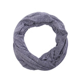 Navy and White Striped Infinity Scarf with Zippered Secret Pocket